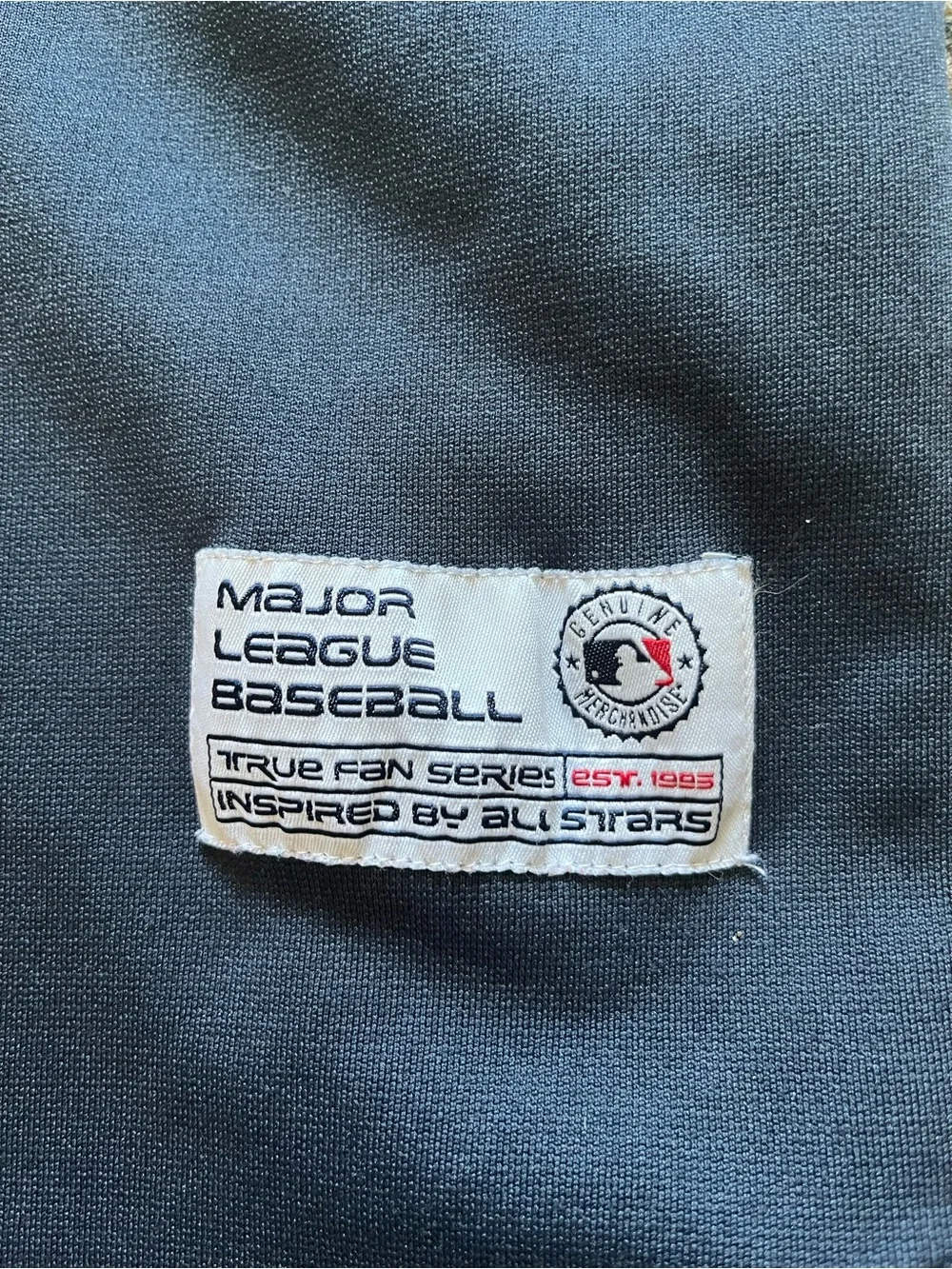 Kids Navy Yankees Baseball Jersey with Script Logo Size 12/14 Large VGC